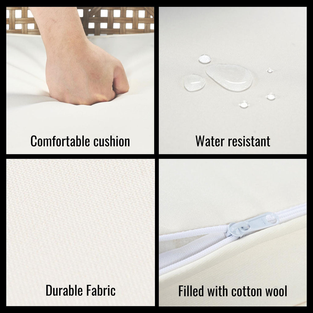 Ensemble de salle à manger d'extérieur en rotin 5 pièces avec chaises empilables, plateau de table en bois d'acacia de 35 pouces avec trou pour parasol