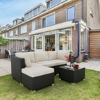 Ensemble de canapés d'extérieur en rotin et osier 5 pièces pour patio