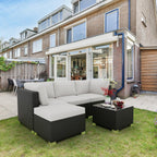 Ensemble de canapés d'extérieur en rotin et osier 5 pièces pour patio