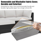 Ensemble de canapés d'extérieur en rotin et osier 5 pièces pour patio