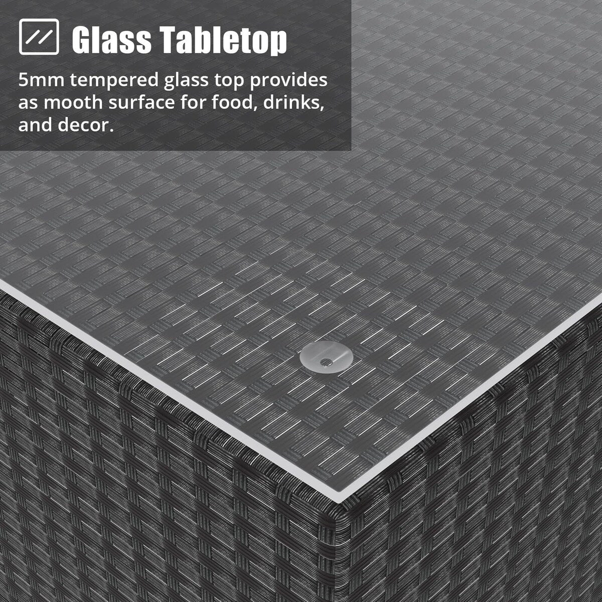 Ensemble de canapés d'extérieur en rotin et osier 5 pièces pour patio