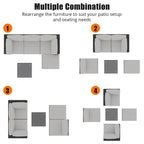 Ensemble de canapés d'extérieur en rotin et osier 5 pièces pour patio