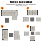 Ensemble de canapés d'extérieur en rotin et osier 5 pièces pour patio