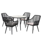 Ensemble de salle à manger d'extérieur en osier 5 pièces pour patio