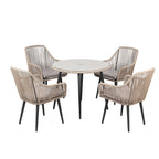 Ensemble de salle à manger d'extérieur en osier 5 pièces pour patio