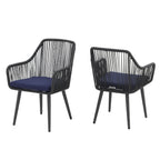 Ensemble de salle à manger d'extérieur en osier 5 pièces pour patio