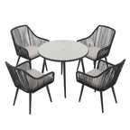 Ensemble de salle à manger d'extérieur en osier 5 pièces pour patio