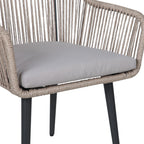 Ensemble de salle à manger d'extérieur en osier 5 pièces pour patio