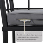 Ensemble de salle à manger d'extérieur en acier 5 pièces avec 4 chaises, bar et coussins