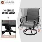 Ensemble de salle à manger d'extérieur 5 pièces avec chaises pivotantes en aluminium textilène