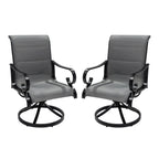 Ensemble de salle à manger d'extérieur 5 pièces avec chaises pivotantes en aluminium textilène