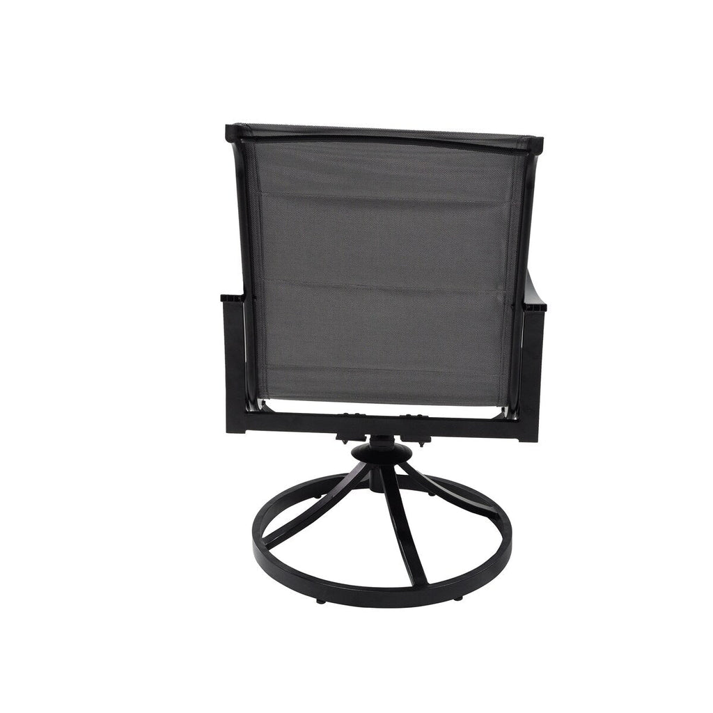 Ensemble de salle à manger d'extérieur 5 pièces avec chaises pivotantes en aluminium textilène