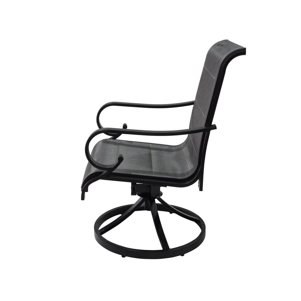 Ensemble de salle à manger d'extérieur 5 pièces avec chaises pivotantes en aluminium textilène