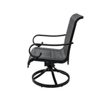 Ensemble de salle à manger d'extérieur 5 pièces avec chaises pivotantes en aluminium textilène