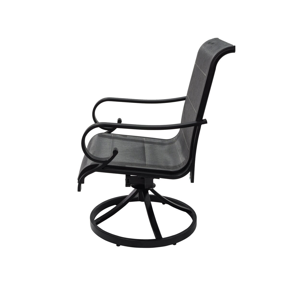 Ensemble de salle à manger d'extérieur 5 pièces avec chaises pivotantes en aluminium textilène