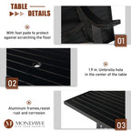 Ensemble de salle à manger d'extérieur 5 pièces avec chaises pivotantes en aluminium textilène