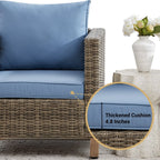 Ensemble de conversation pour patio extérieur en osier 5 pièces