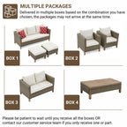 Ensemble de conversation pour patio extérieur en osier 5 pièces