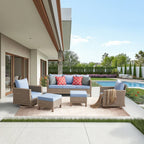 Ensemble de conversation pour patio extérieur en osier 5 pièces