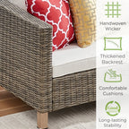 Ensemble de conversation pour patio extérieur en osier 5 pièces