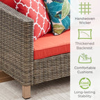 Ensemble de conversation pour patio extérieur en osier 5 pièces