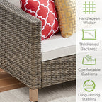 Ensemble de conversation pour patio extérieur en osier 5 pièces