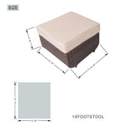 Ensemble de canapés d'extérieur en osier 5 pièces avec table et foyer en aluminium