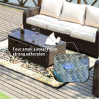 Ensemble de canapés d'extérieur en osier 5 pièces avec table et foyer en aluminium