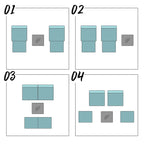 Ensemble de salon de jardin en osier 5 pièces avec fauteuils, poufs et table d'appoint