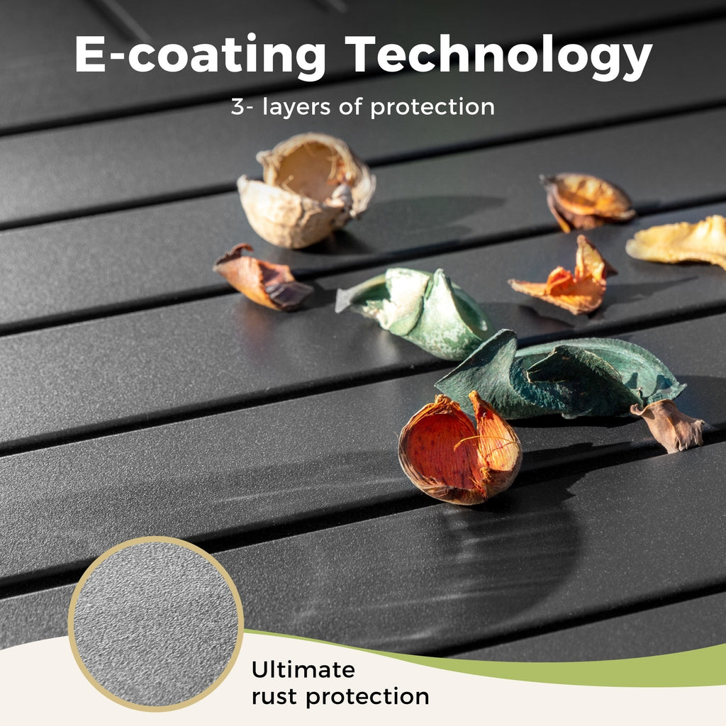 Ensemble de salle à manger de patio 5 pièces avec 4 chaises pivotantes en rotin et 1 table à cadre en métal - N/A