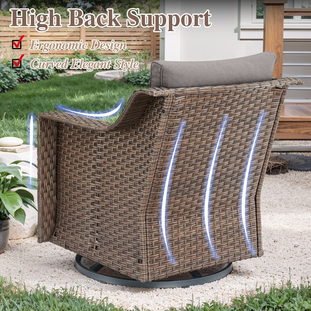 Fauteuil de patio coulissant 5 pièces avec canapé et poufs - Marron