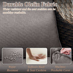 Fauteuil de patio coulissant 5 pièces avec canapé et poufs - Marron