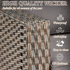 Fauteuil de patio coulissant 5 pièces avec canapé et poufs - Marron