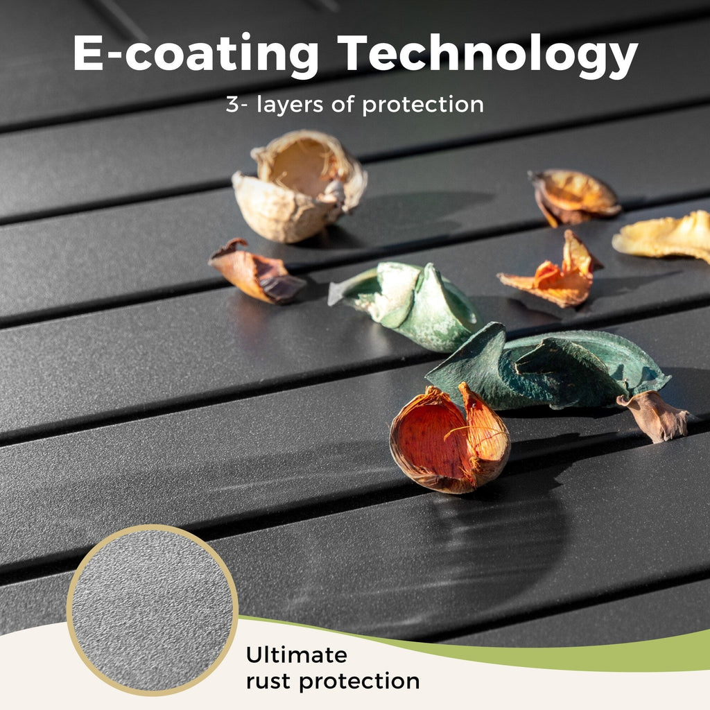 Ensemble de patio 5 pièces avec table ronde en métal de 42 pouces avec trou pour parasol et chaises en osier avec coussin