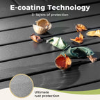 Ensemble de patio 5 pièces avec table ronde en métal de 42 pouces avec trou pour parasol et chaises en osier avec coussin