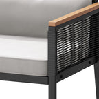 Ensemble bistro 5 pièces en osier avec coussins pour patio - 23,2 L x 28 l x 30,7 H