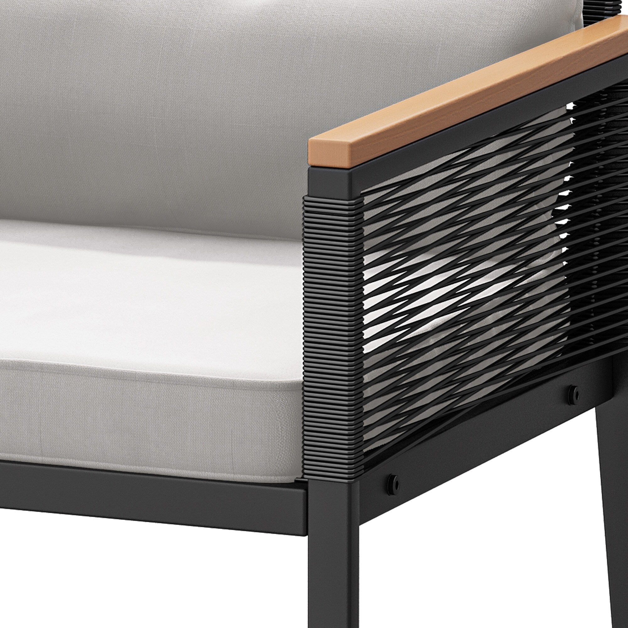 Ensemble bistro 5 pièces en osier avec coussins pour patio - 23,2 L x 28 l x 30,7 H