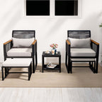 Ensemble bistro 5 pièces en osier avec coussins pour patio - 23,2 L x 28 l x 30,7 H