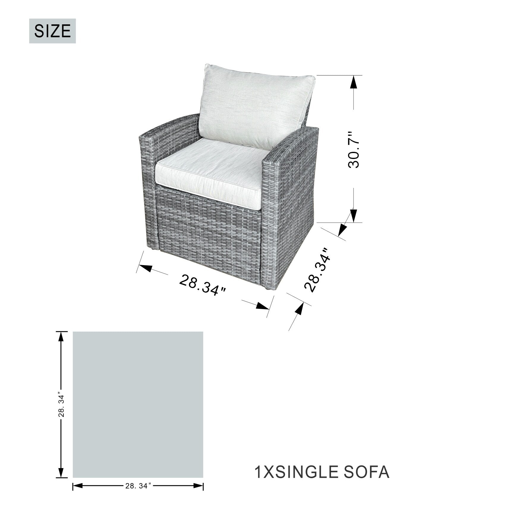 Canapé de conversation en osier pour patio 5 pièces avec table de foyer et coffre de rangement