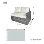 Canapé de conversation en osier pour patio 5 pièces avec table de foyer et coffre de rangement