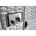 Ensemble de canapés de patio en osier 5 pièces avec table de foyer et housse de pluie