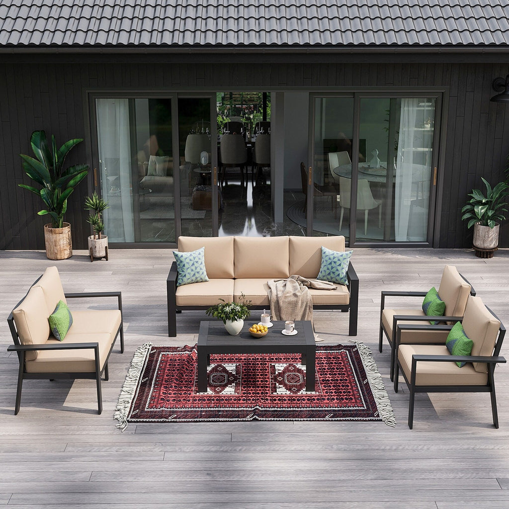 Ensemble de conversation sectionnel 5 pièces avec table basse