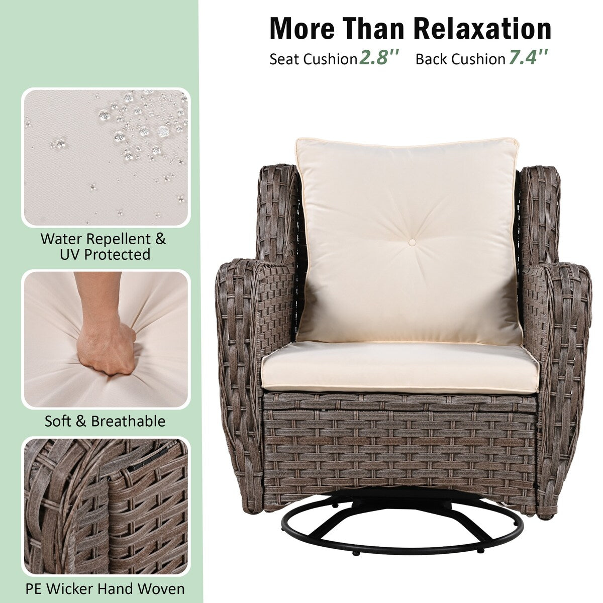 Ensemble de 5 chaises à bascule d'extérieur en osier avec table de bar et niche pour animaux