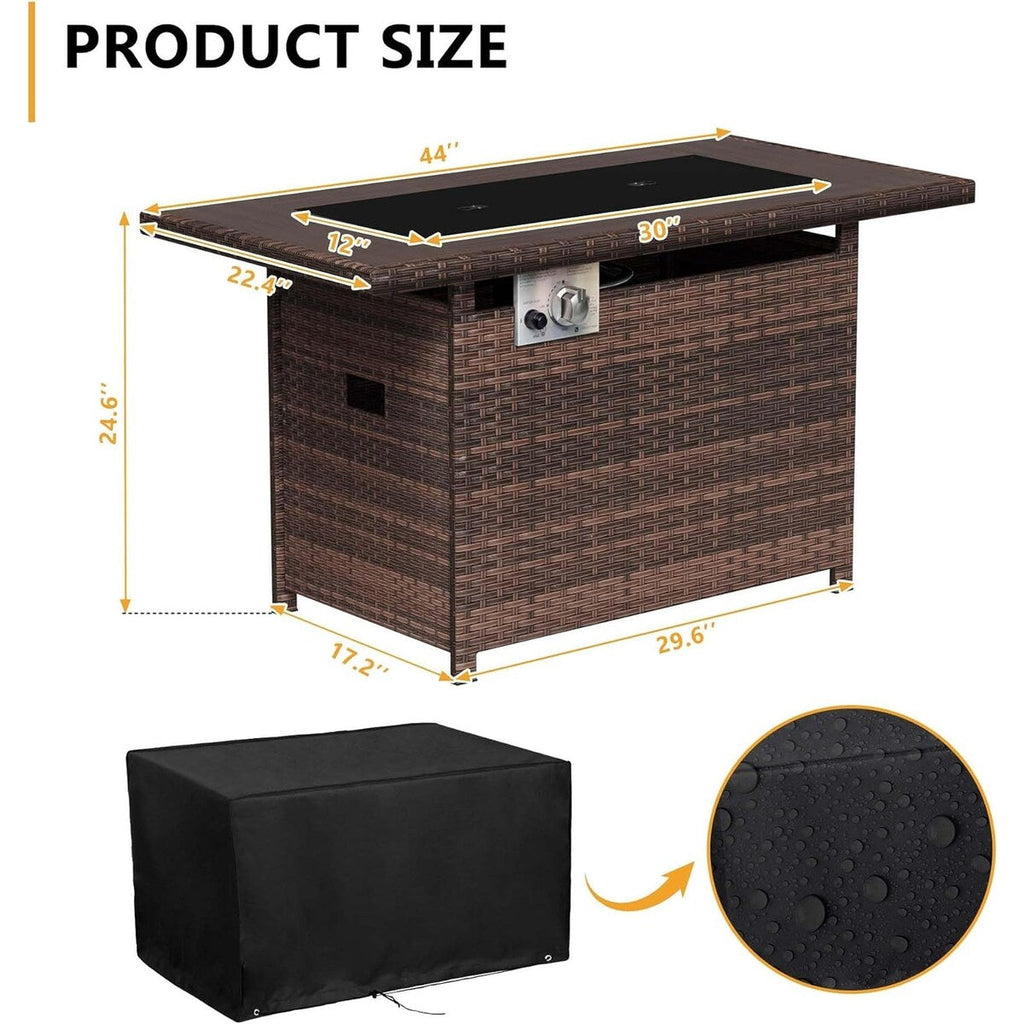 Ensemble de meubles de patio en aluminium 5 pièces avec table de foyer de 40 pouces