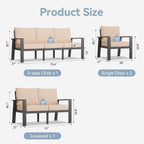 Ensemble de meubles de patio en aluminium 5 pièces avec table de foyer de 40 pouces