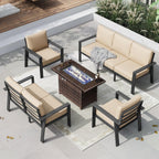 Ensemble de meubles de patio en aluminium 5 pièces avec table de foyer de 40 pouces