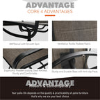 Ensemble de salle à manger d'extérieur 5 pièces, 4 chaises pivotantes rembourrées en mousse à séchage rapide et une table ronde en métal grain de bois de 44 pouces