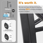 Ensemble de salle à manger d'extérieur 5 pièces, 4 chaises pivotantes rembourrées en mousse à séchage rapide et une table ronde en métal grain de bois de 44 pouces