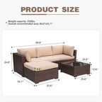 Ensemble de meubles d'extérieur sectionnels 5 pièces Ensemble de canapés de patio en osier