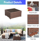 Ensemble de meubles d'extérieur sectionnels 5 pièces Ensemble de canapés de patio en osier